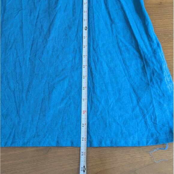 NWT Vitamin A Blue Linen Crepe Jade Mini Swim Cover Up Dress, size XL - Picture 7 of 8
